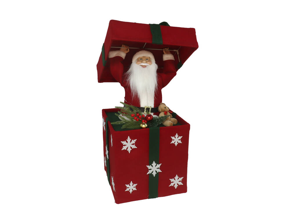 Santa Claus en Caja de Regalo de 90 cm con 20 Luces