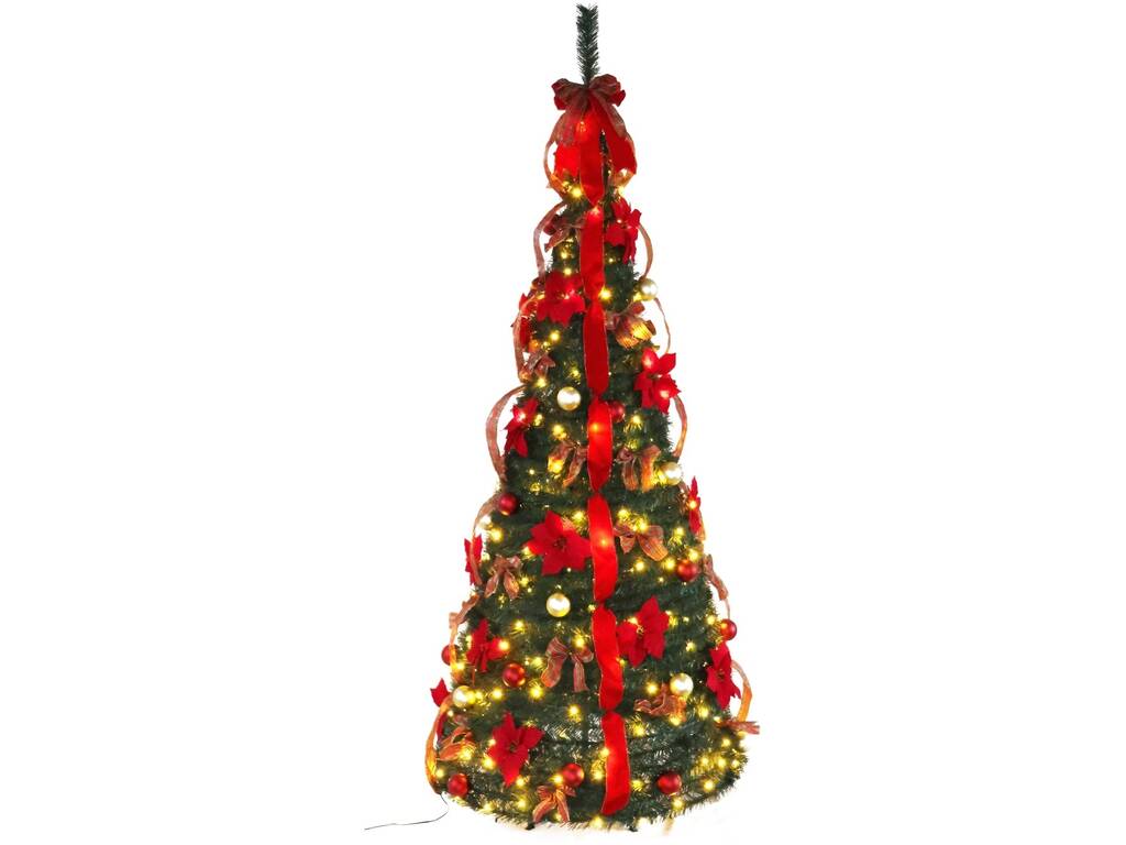 Árbol de Navidad con Cinta y 150 LED de 180x75 cm