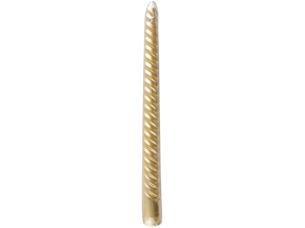 Vela Espiral Cor Ouro de 25 cm