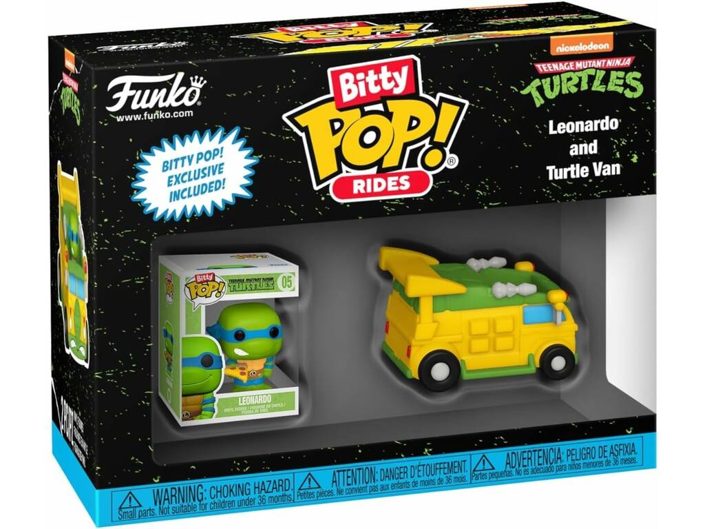 Funko Pop Bitty Rides Turtugas Ninja Figura Leonardo y Turtle Van 83626