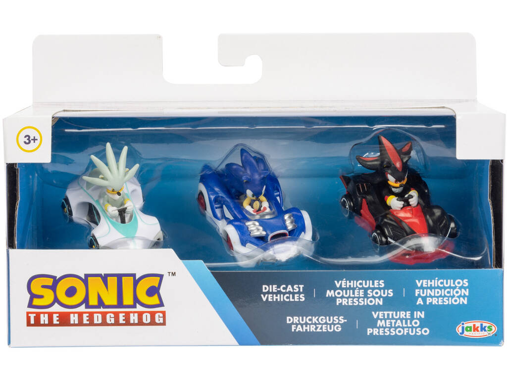 Sonic The Hedgehog Pack 3 veicoli in metallo