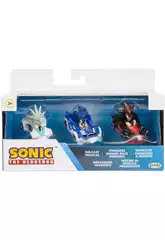 Sonic The Hedgehog Pack 3 Veículos de Metal