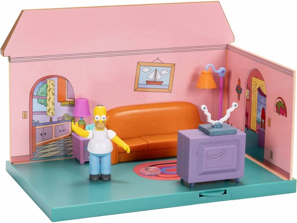 The Simpsons Diorama Salão com Figura Homer e Acessórios
