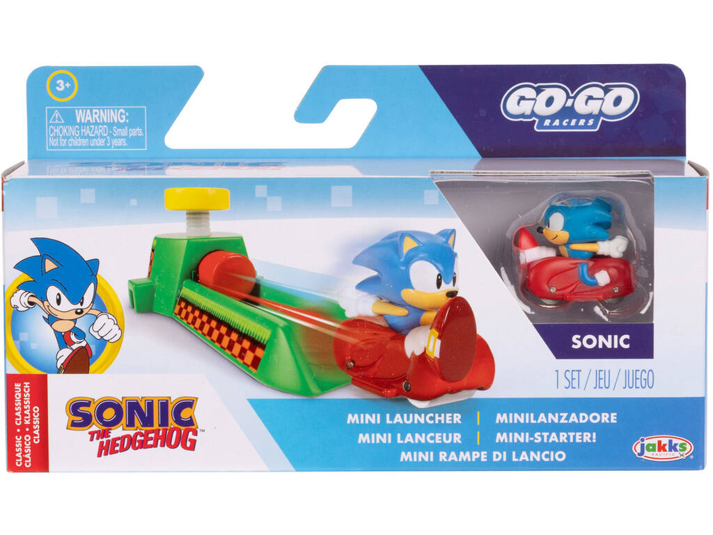 Sonic The Hedgehog Go Go Racers Mini Lanzador con Sonic