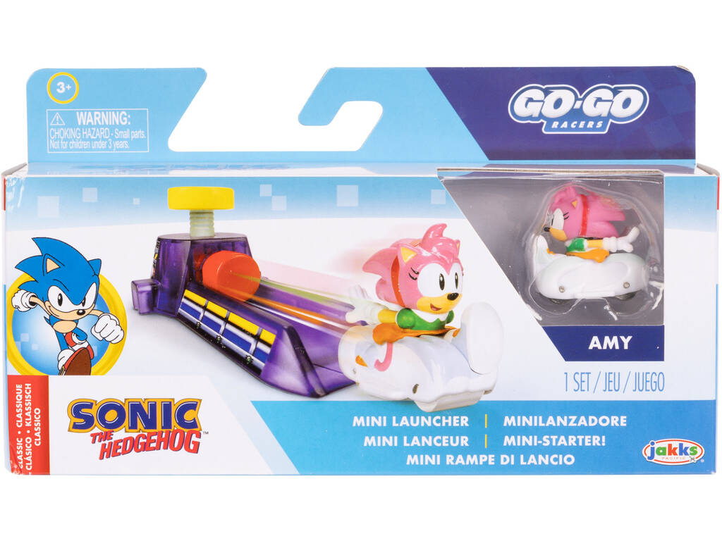 Sonic The Hedgehog Go Go Racers Mini Lanzador con Amy