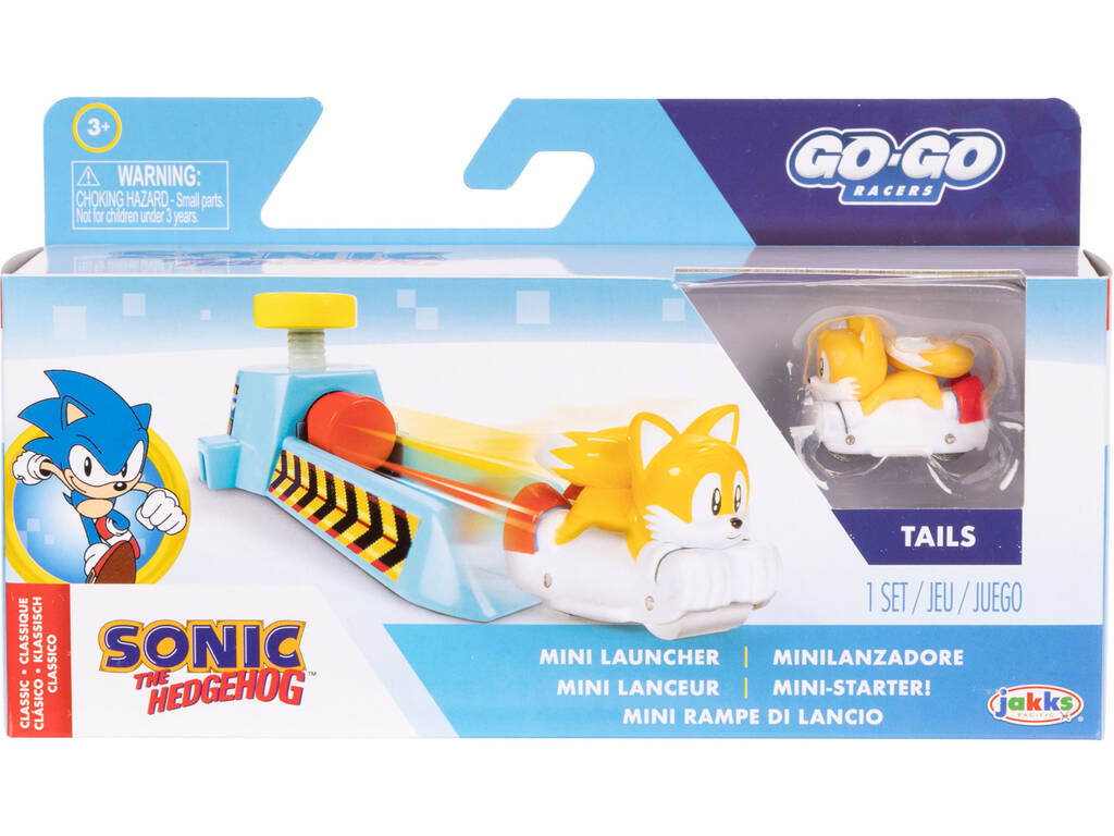 Sonic The Hedgehog Go Go Racers Mini Lanzador con Tails