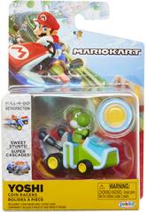 Super Mario Mario Kart Fahrzeug Yoshi mit Mnze