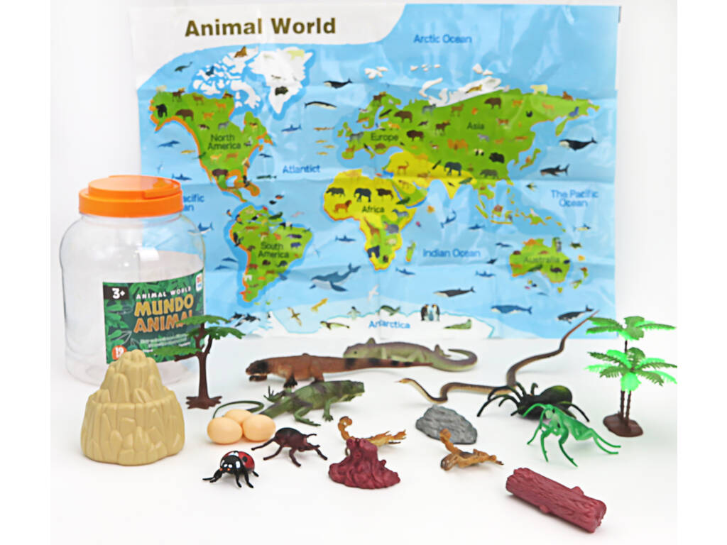 Mundo Animal Set Reptiles e Insectos con 19 Piezas