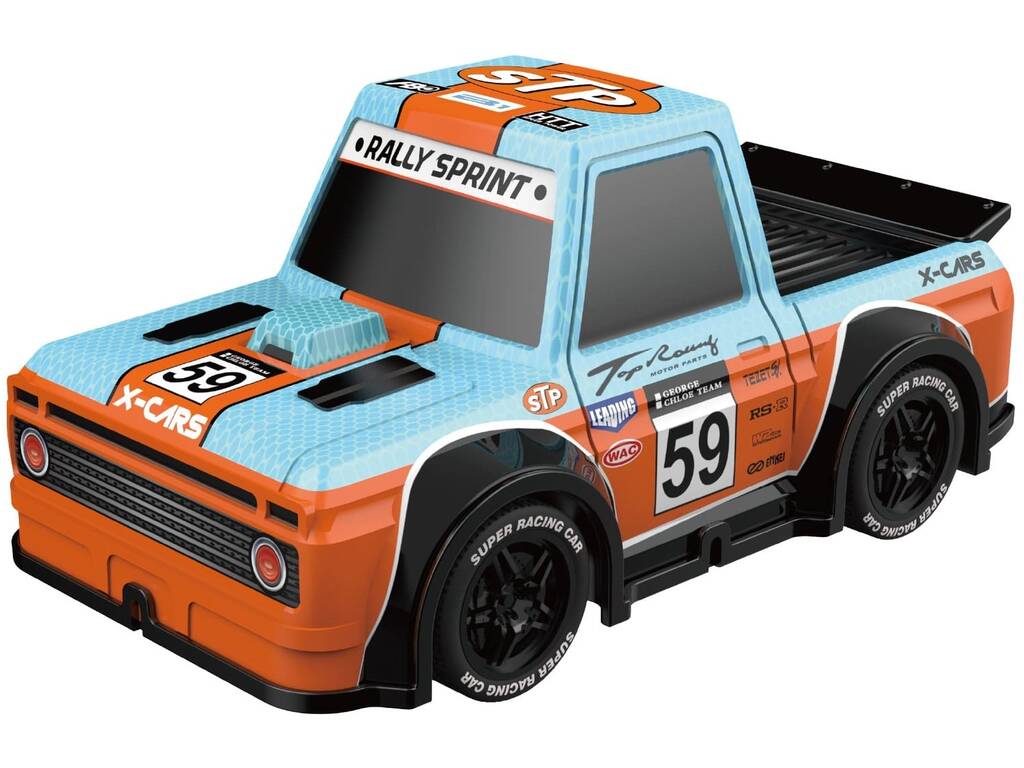 Radio Control Mini Coche Racing Azul con Luz