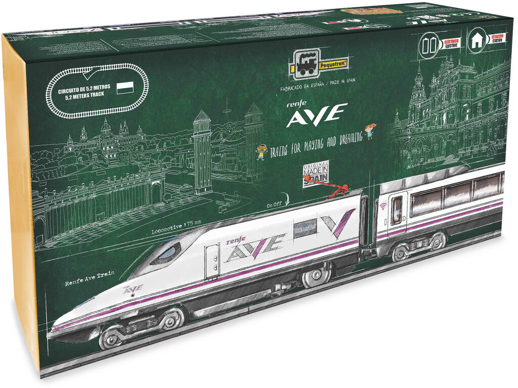 Tren Eléctrico Renfe AVE con Estación y Encarrilador