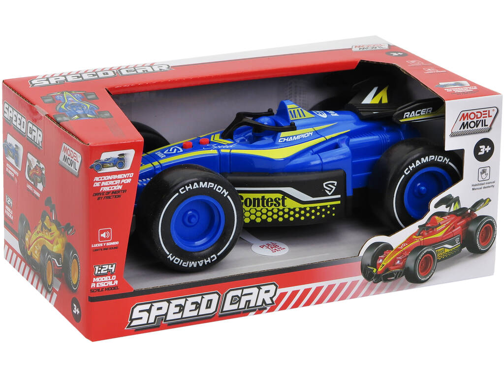 Auto Speed Car Formula 1 blu con luci e suoni