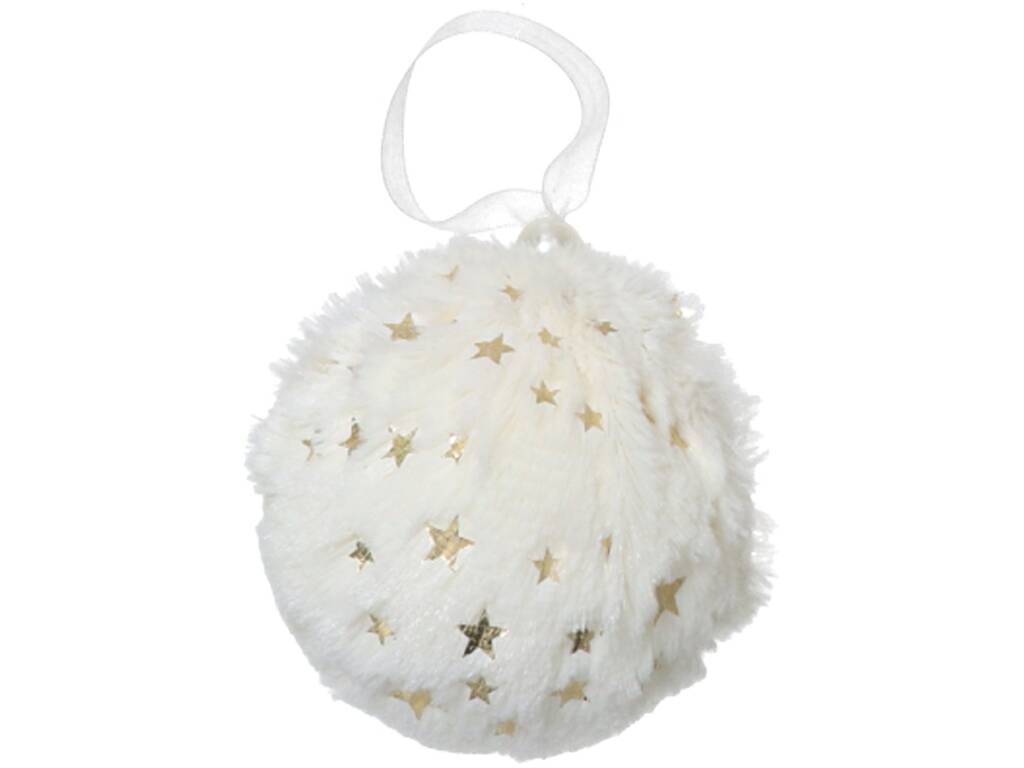 Bola de Navidad Blanca Suave Colgante de 8 cm