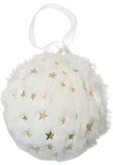 Pendentif boule de Noël blanc tendre de 8 cm