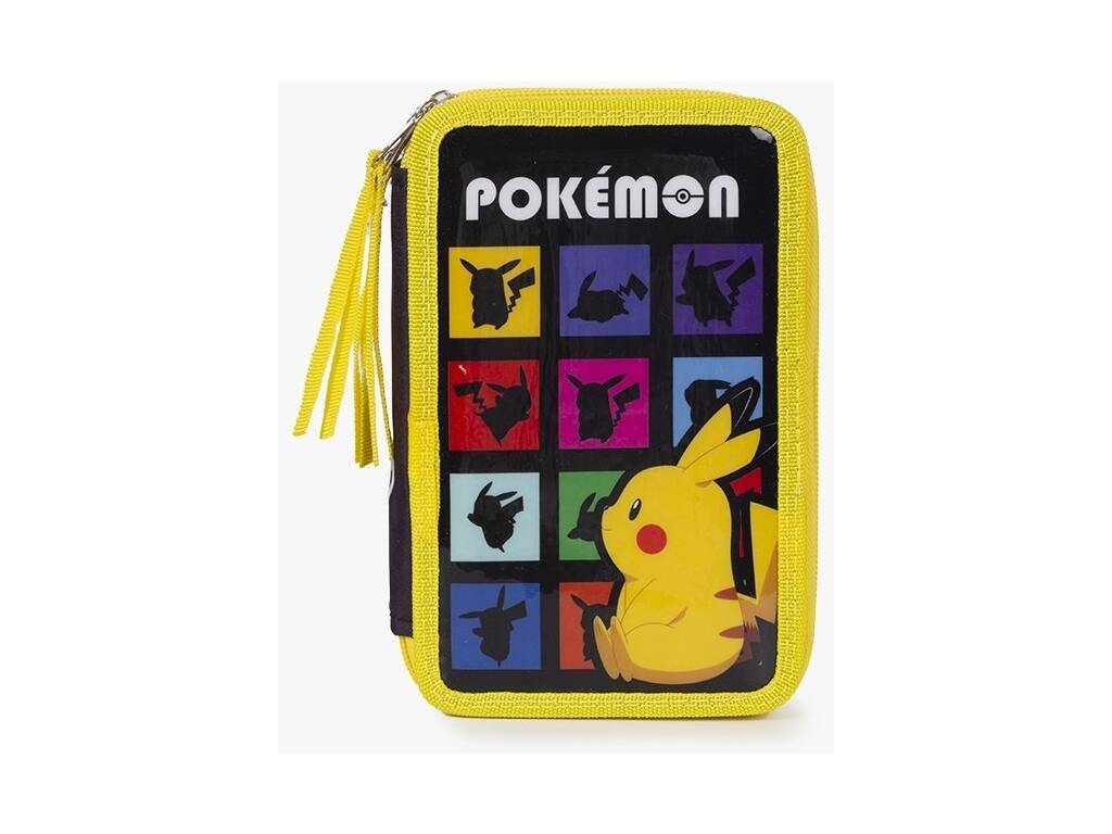 Trousse à crayons Pokémon triple avec accessoires