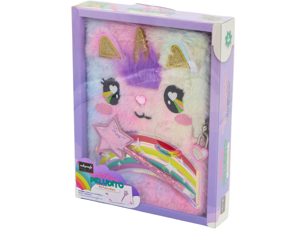 My Furry Unicorn Multicolore Agenda avec cadenas et stylo