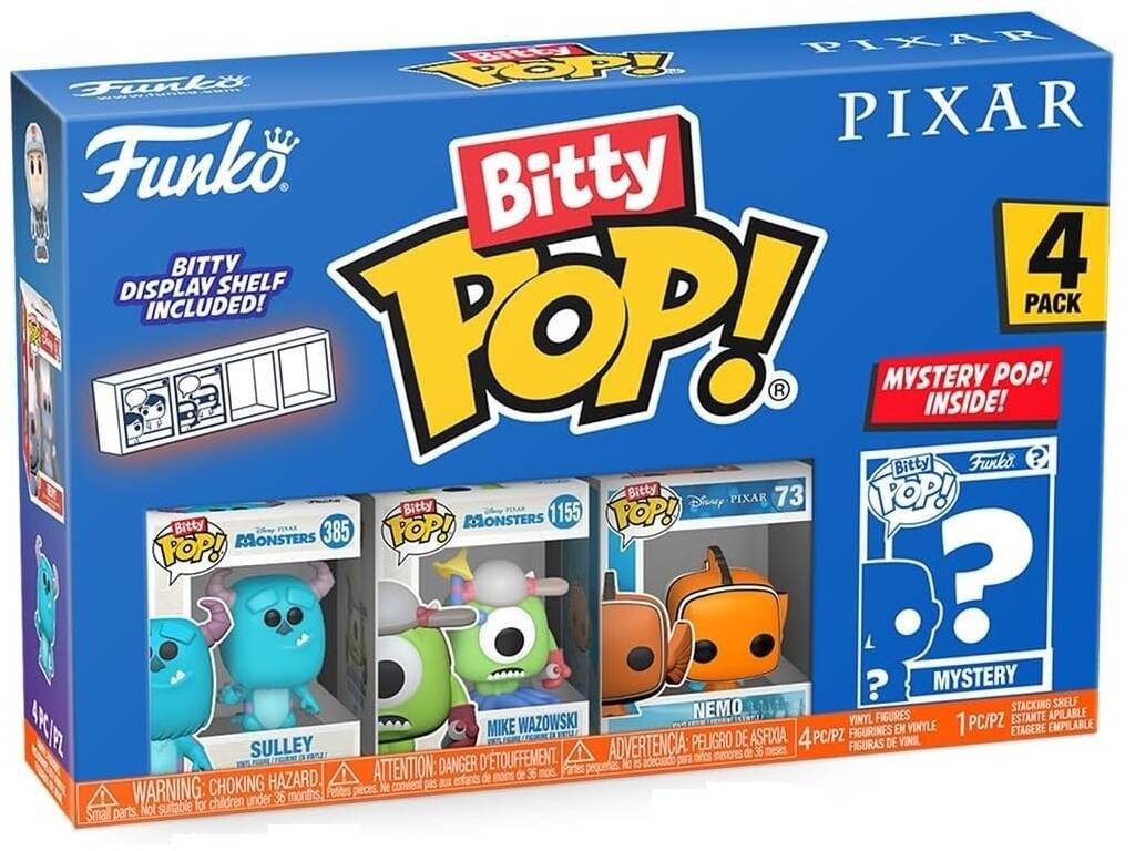 Funko Pop Bitty Pixar Pack 4 Mini Figuras con Nemo