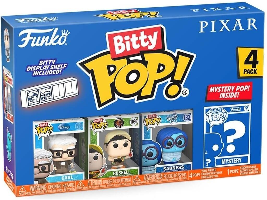 Funko Pop Bitty Pixar Pack 4 Mini Figuras con Tristeza