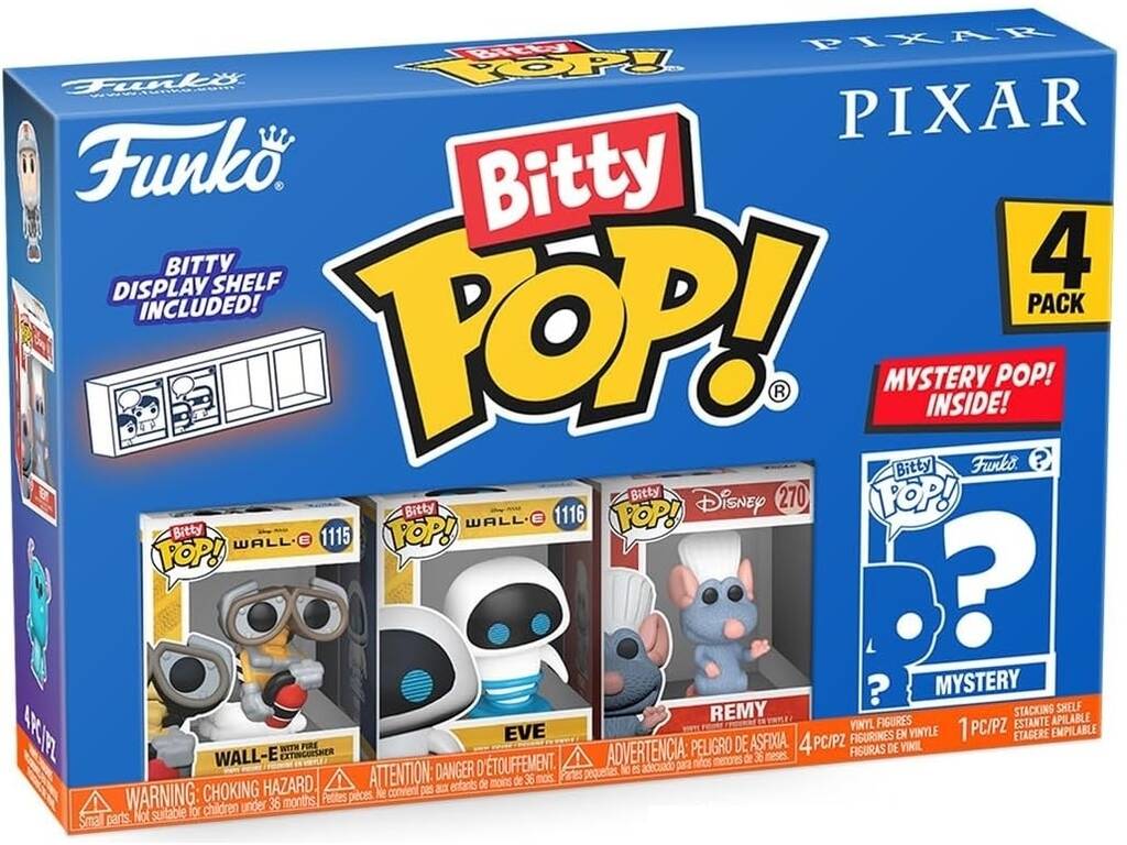 Funko Pop Bitty Pixar Pack 4 Mini Figuras com Wall-E