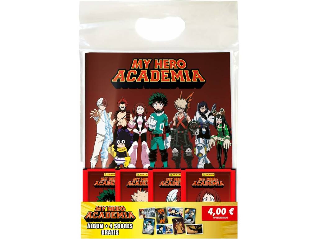 My Hero Academia Starter Pack con Álbum y 4 Sobres