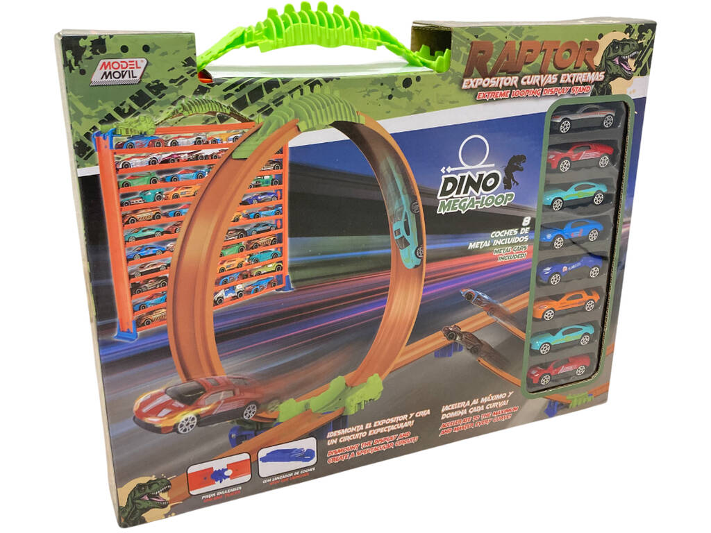 Mala Porta-Carros Raptor com Looping e 8 Carros