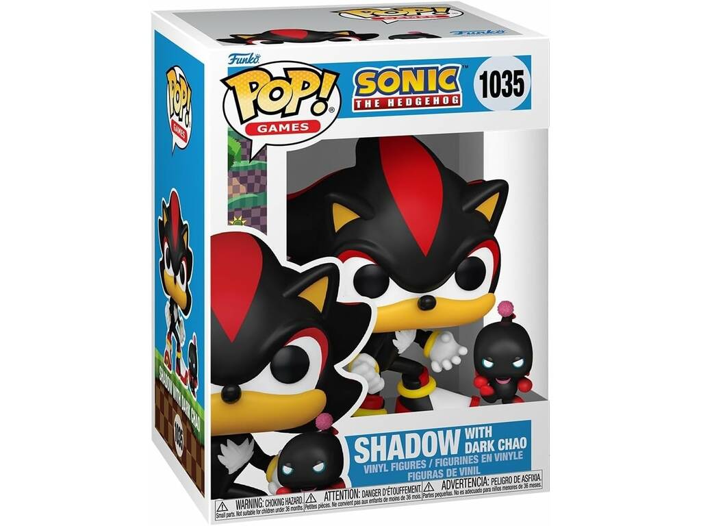 Funko Pop Games Sonic The Hedgehog Figura Shadow com Dark Chao