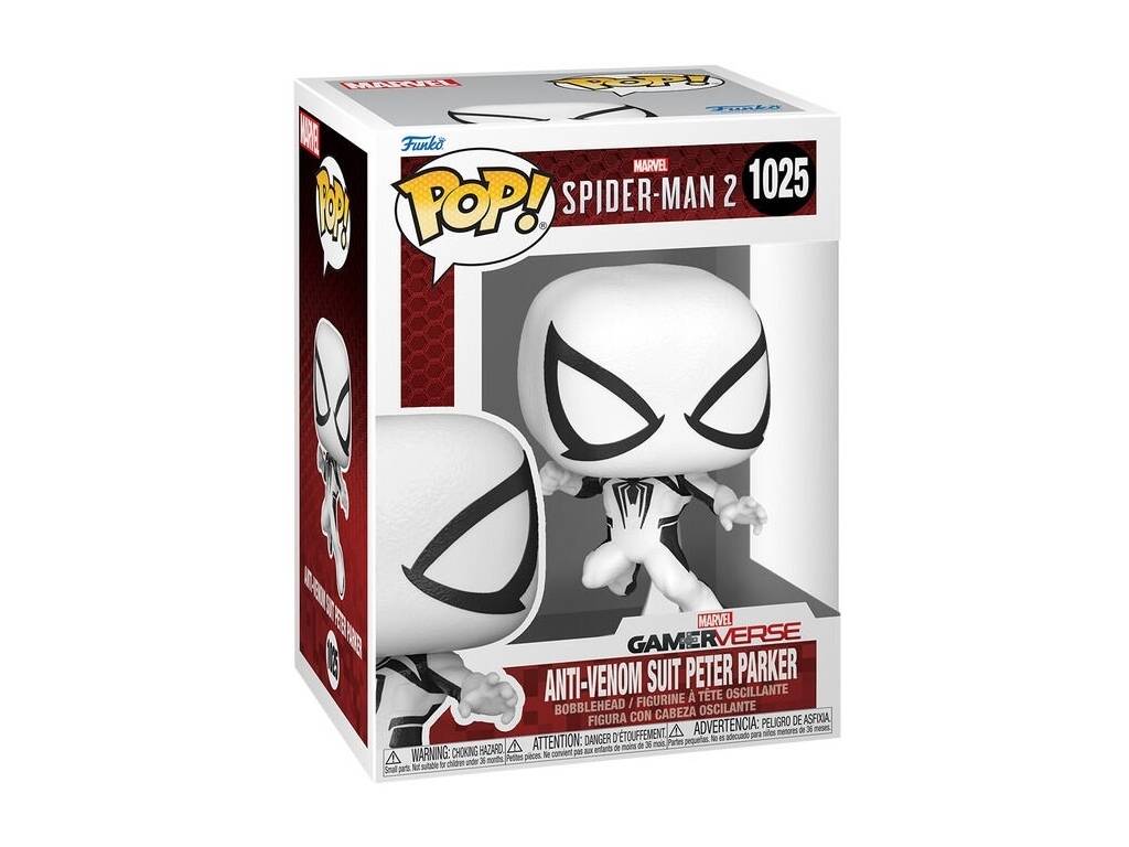 Funko Pop Marvel Spiderman 2 Figura Anti-Venom Suit Peter Parker con Cabeza Oscilante