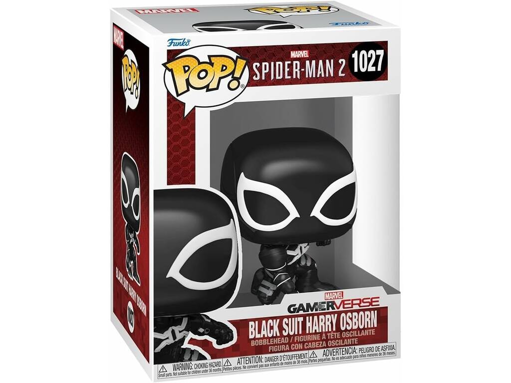 Funko Pop Marvel Spiderman 2 Figura Black Suit Harry Osborn con Cabeza Oscilante