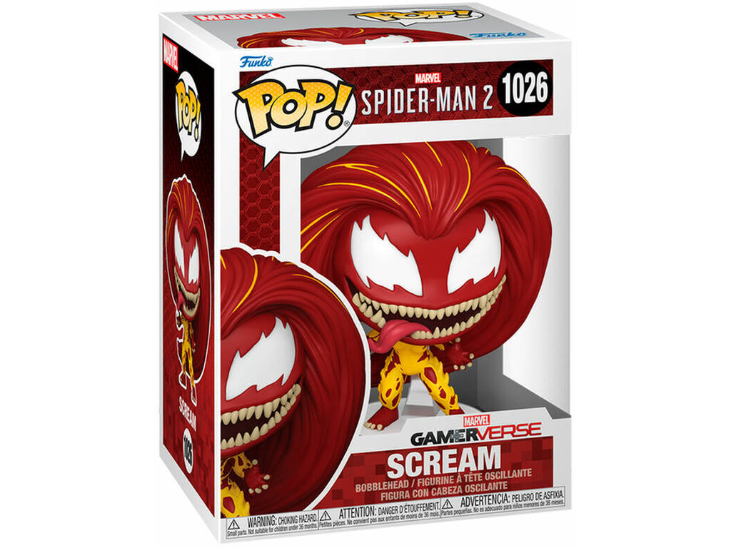 Funko Pop Marvel Spiderman 2 Figura Scream con Cabeza Oscilante