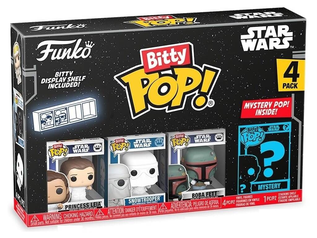 Funko Pop Bitty Star Wars Pack 4 Mini Figuras con Princesa Leia