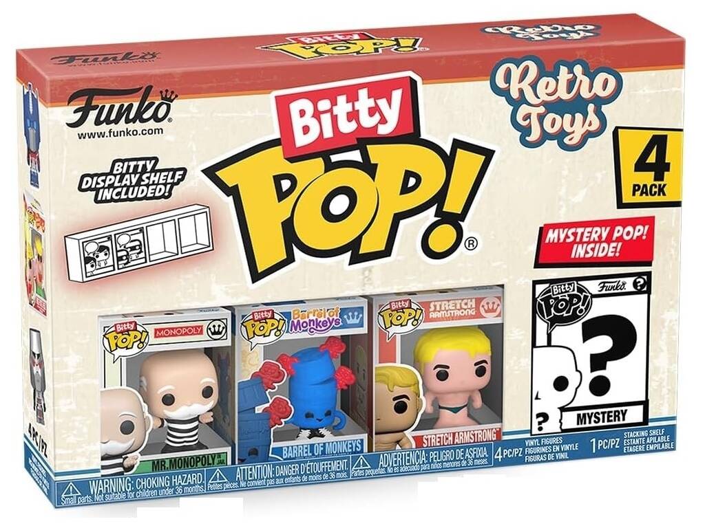 Funko Pop Bitty Retro Toys Pack 4 Mini Figuras con Mr. Monopoly