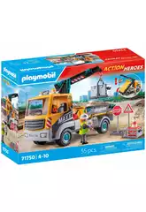 Playmobil Action Heroes Camion de chantier avec grue