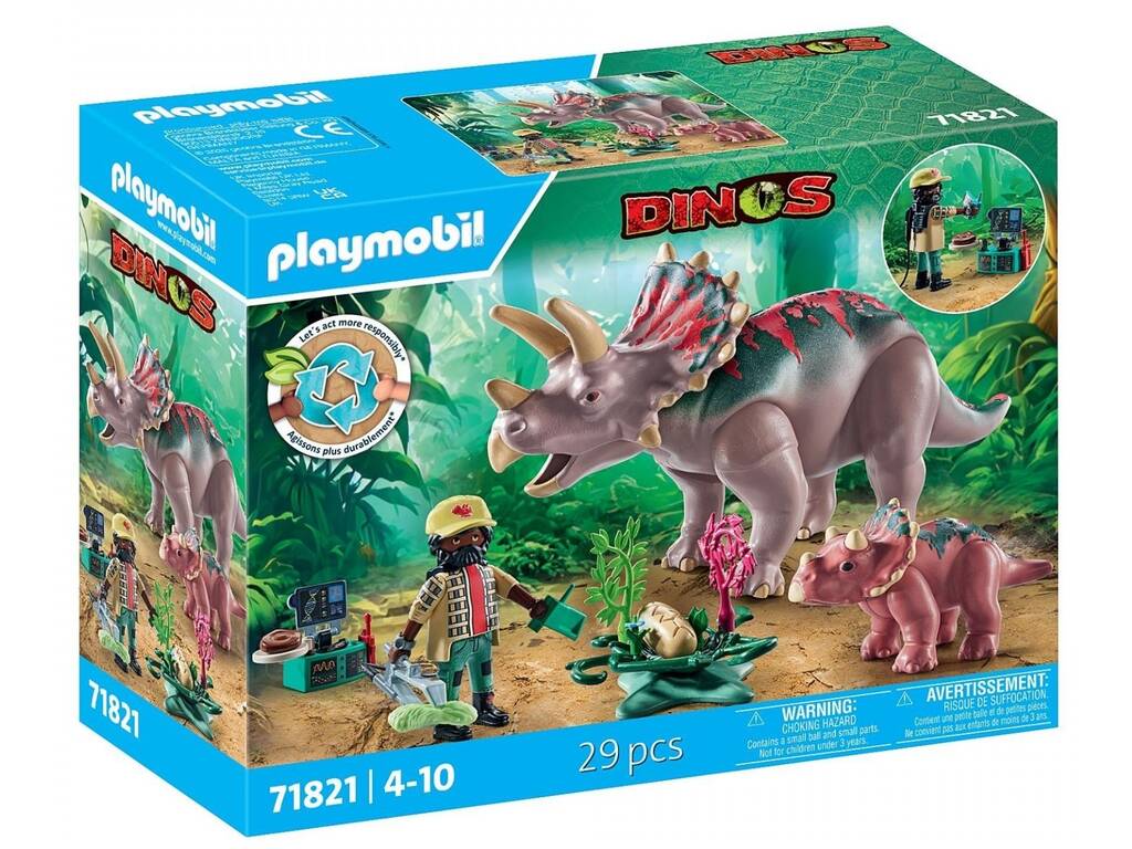 Playmobil Dinos Famille de Triceratops