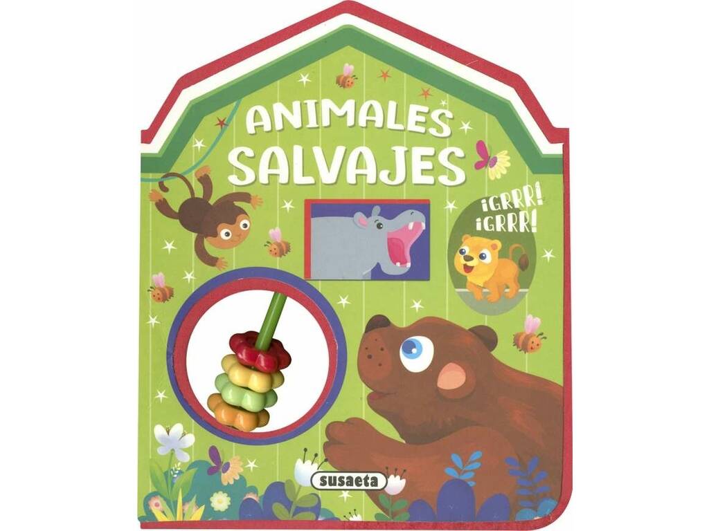 Livre avec hochet Animaux sauvages