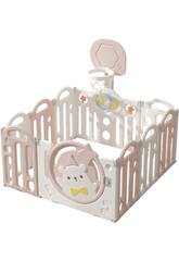 Baby Park Rosa von Cuore Baby, 61x112x112 cm mit Teppich und Korb