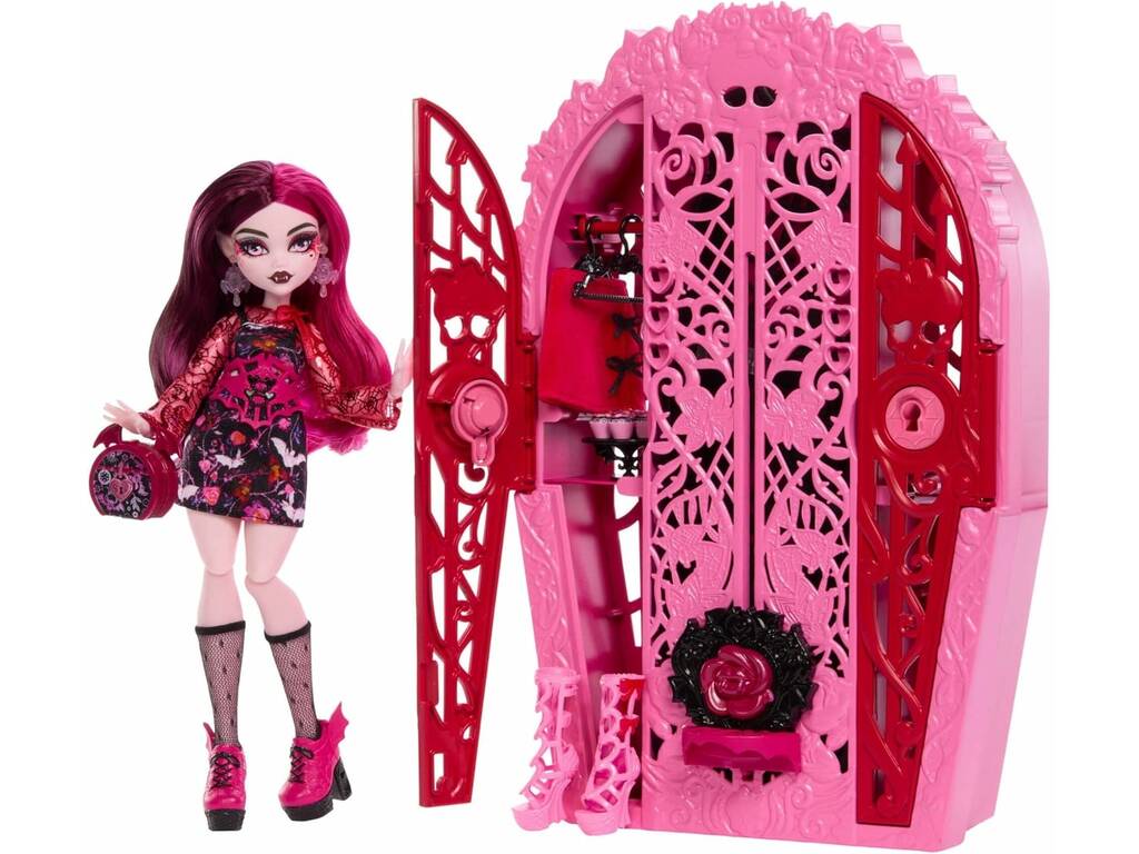 Monster High Skulltimate Secrets Garden Mysteries Bambola Draculaura con armadio