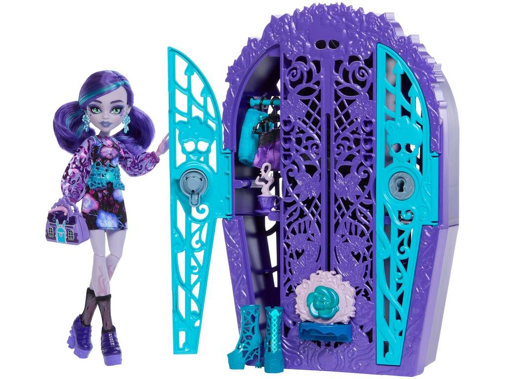 Monster High Skulltimate Secrets Garden Mysteries Bambola Twyla con Armadio