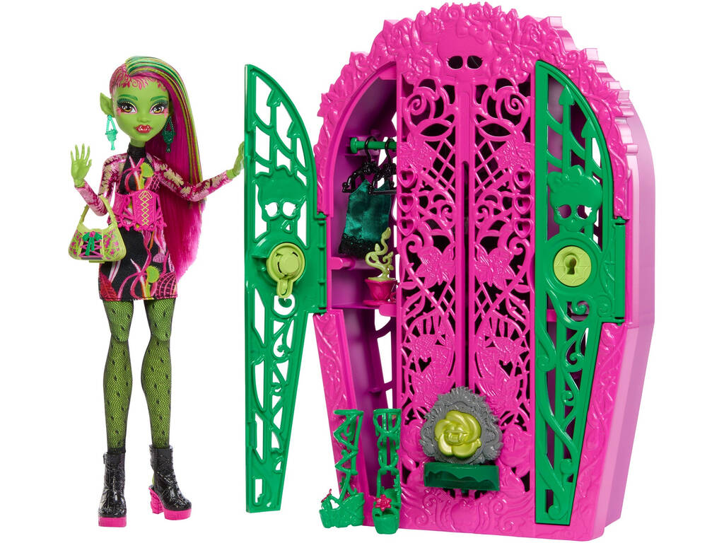 Monster High Skulltimate Secrets Garden Mysteries Muñeca Venus McFlytrap con Armario