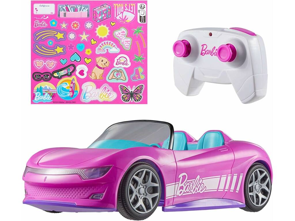 Hot Wheels RC Véhicule télécommandé décapotable rose Barbie