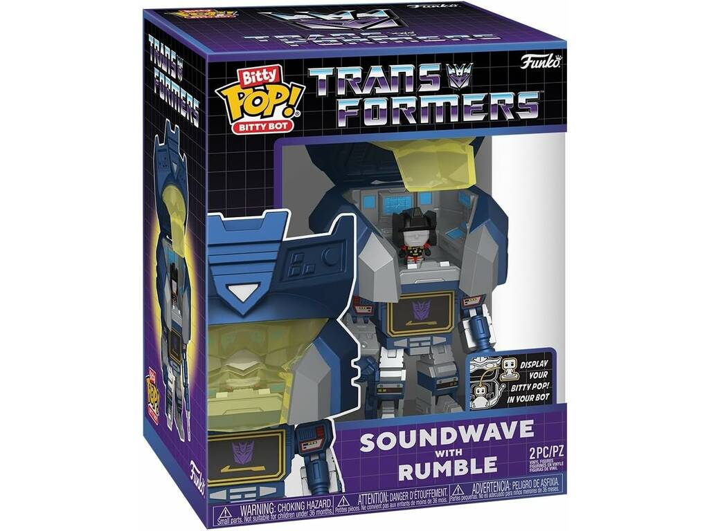 Funko Pop Bitty Bot Figura Transformers Soundwave con Rumble