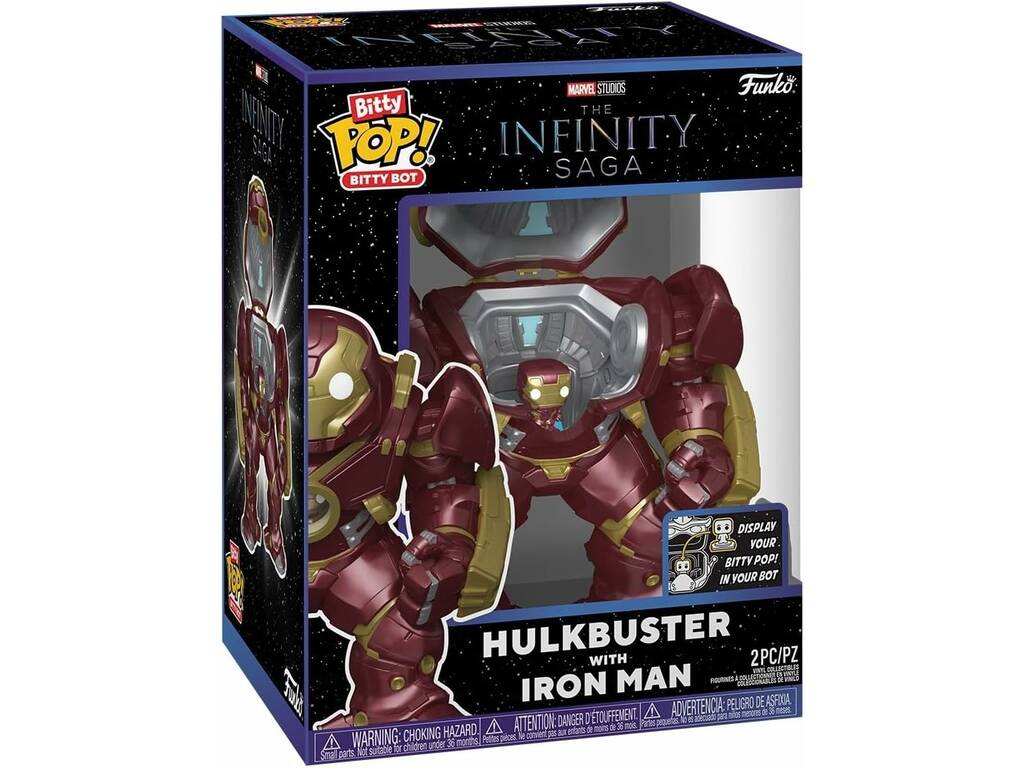 Funko Pop Bitty Bot Marvel The Infinity Saga Figura di Hulkbuster con Iron Man