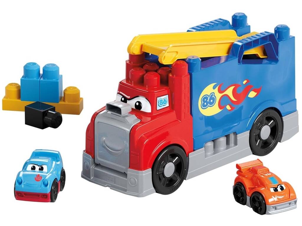 MegaBloks Camião Corridas e Construção com 2 Carros e 19 Blocos