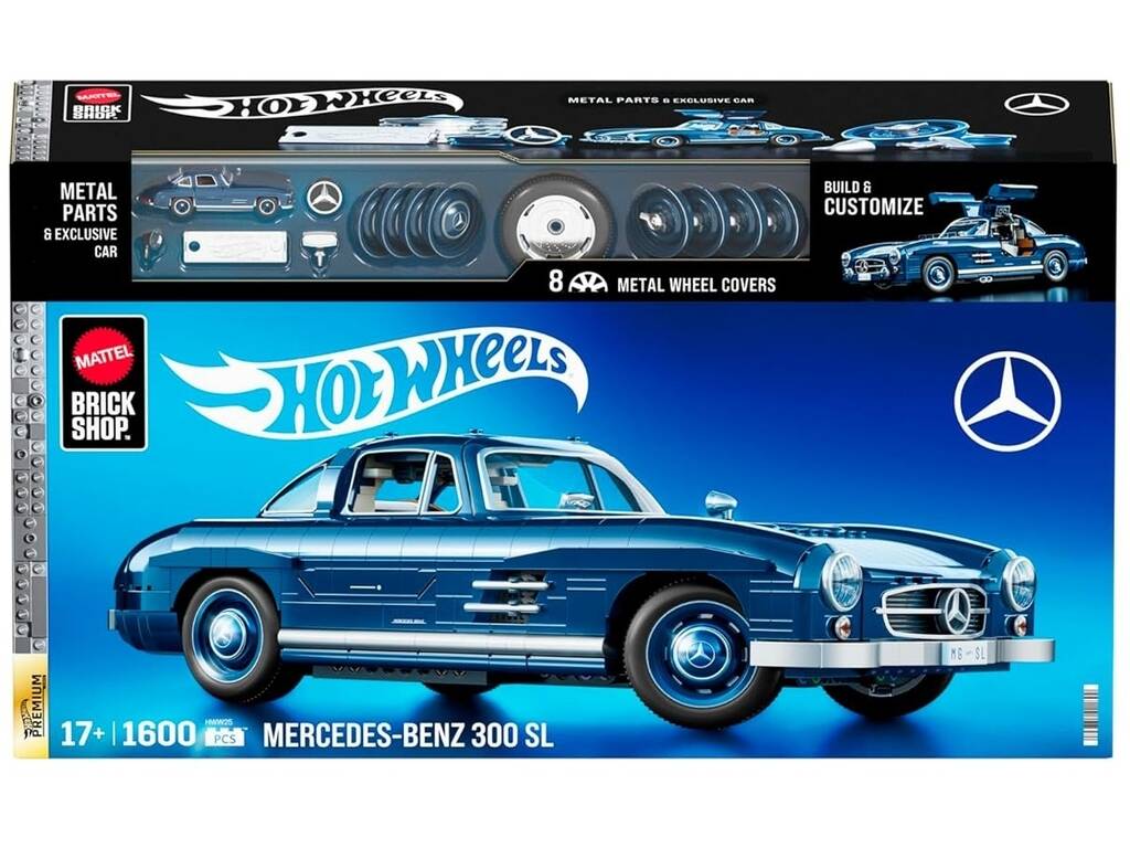 Hot Wheels Premium Series Mercedes Benz 300 SL Ensemble de construction avec véhicule