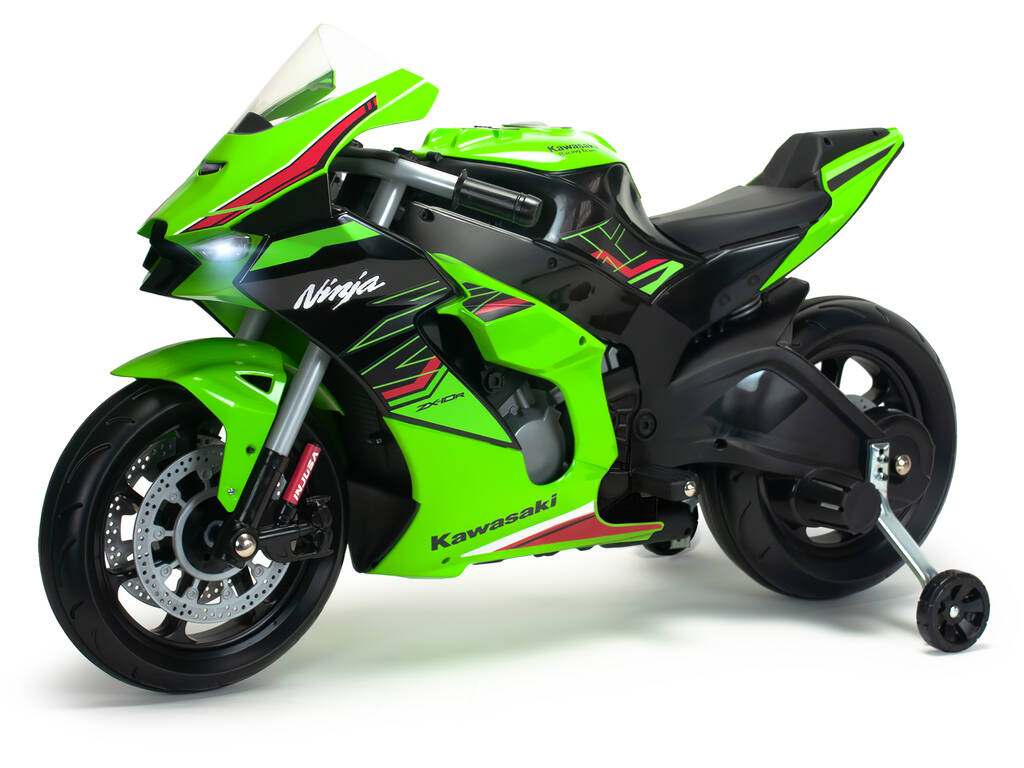 Moto à batterie Kawasaki Ninja ZX R10 vert 12V