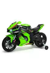 Moto à batterie Kawasaki Ninja ZX R10 vert 12V