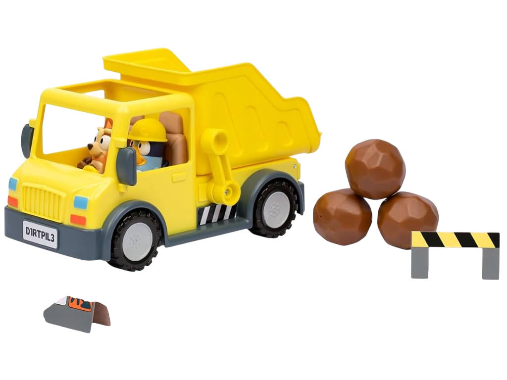 Camion-benne Bluey avec figurines et accessoires