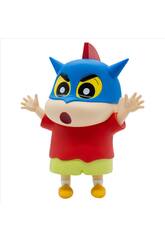 imagen Shinchan Crayon Sofvimates Figura Shinnosuke Nohara Action Kamen Helmet de 20 cm