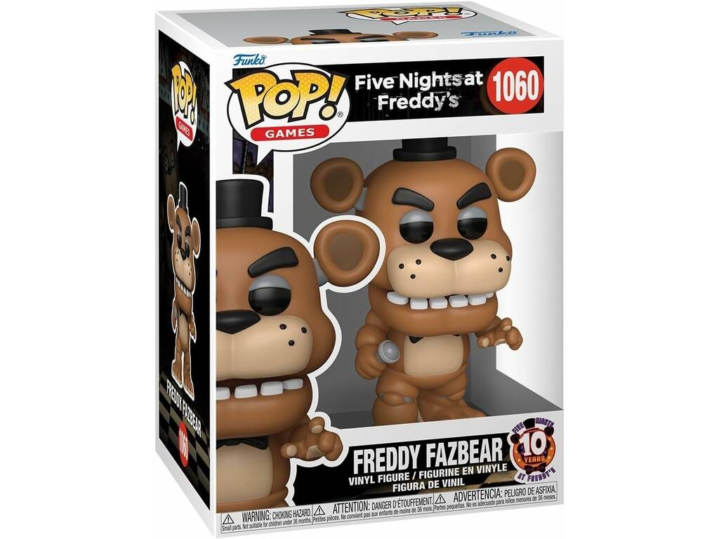 Funko Pop Games Five Nights At Freddy's 10th Anniversary Freddy Fazbear Figure