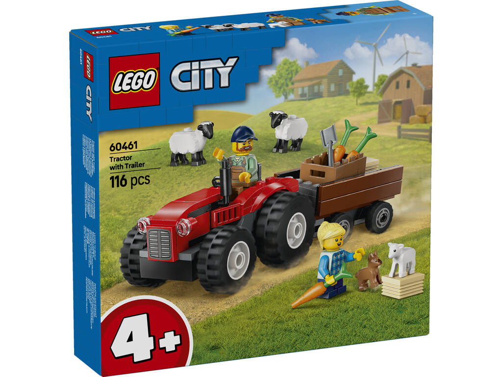 Lego City Tractor Rojo con Remolque y Oveja