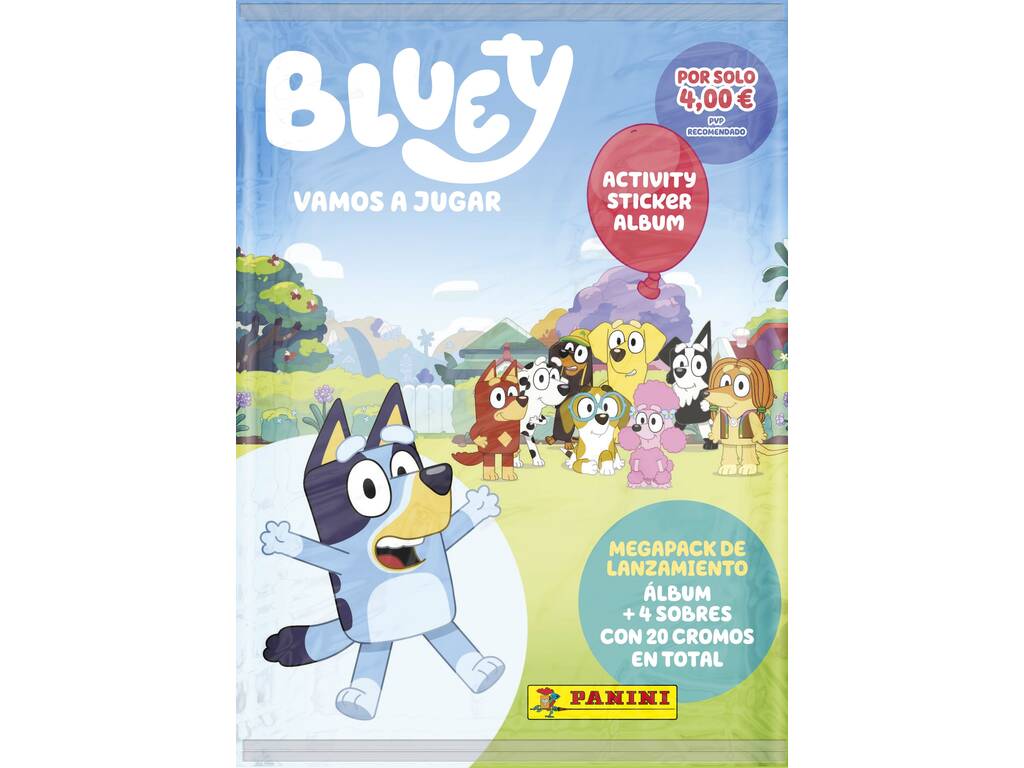 Bluey Vamos a Jugar Megapack de Lançamento com Álbum e 4 Sobres