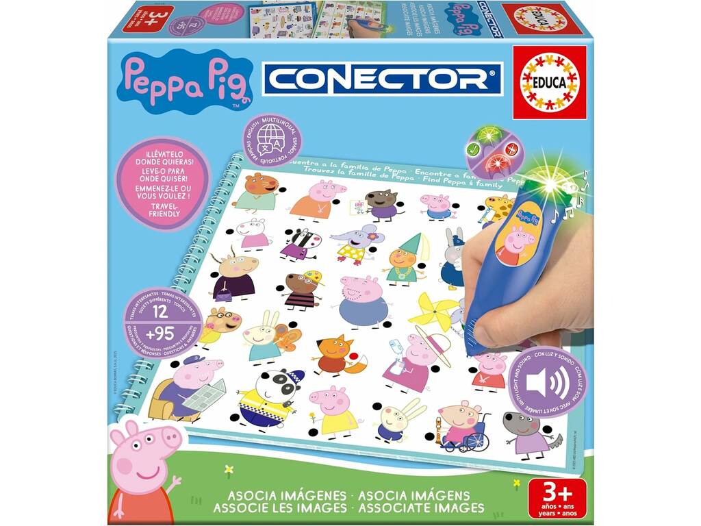 Peppa Pig Connecteur Association d'images avec stylo à bille autocorrecteur